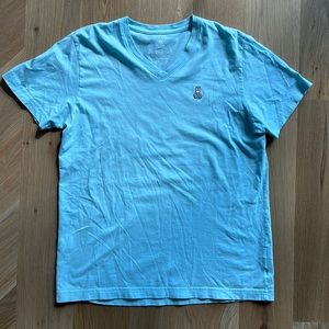 Men’s Psycho Bunny Classic V Neck Tee in Light Blue, Size Small